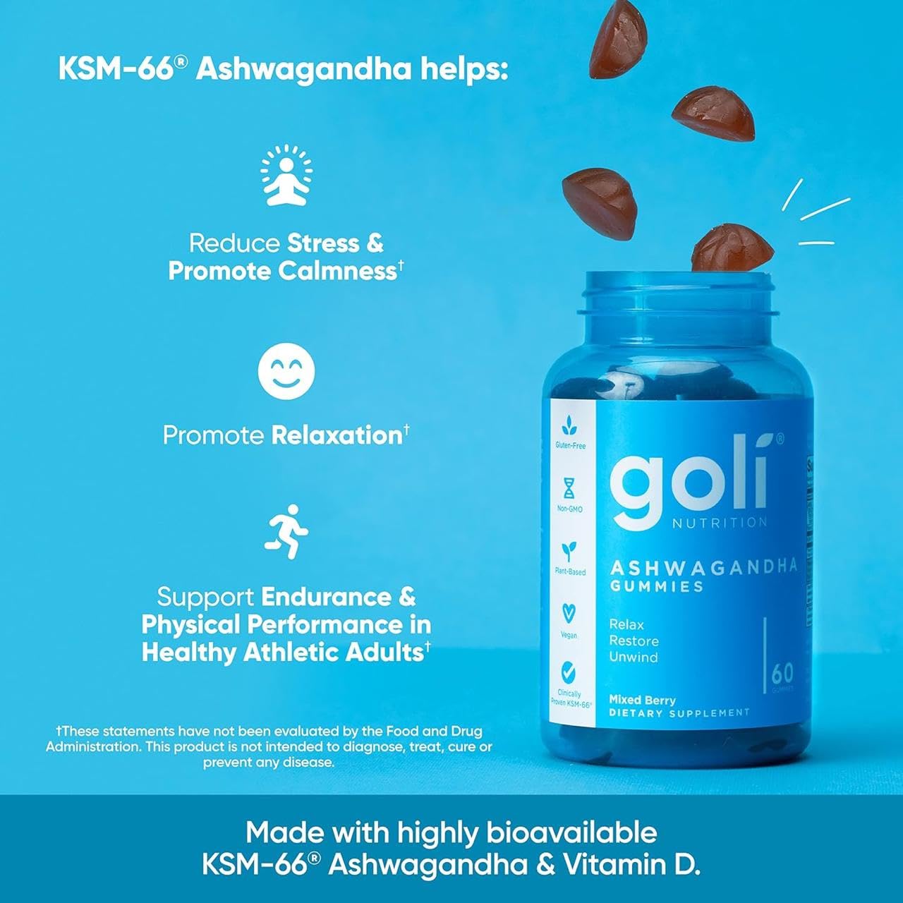 גומי אשווגנדה - להפחתת מתח ועומס נפשי, שקט מחשבתי ושינה עמוקה