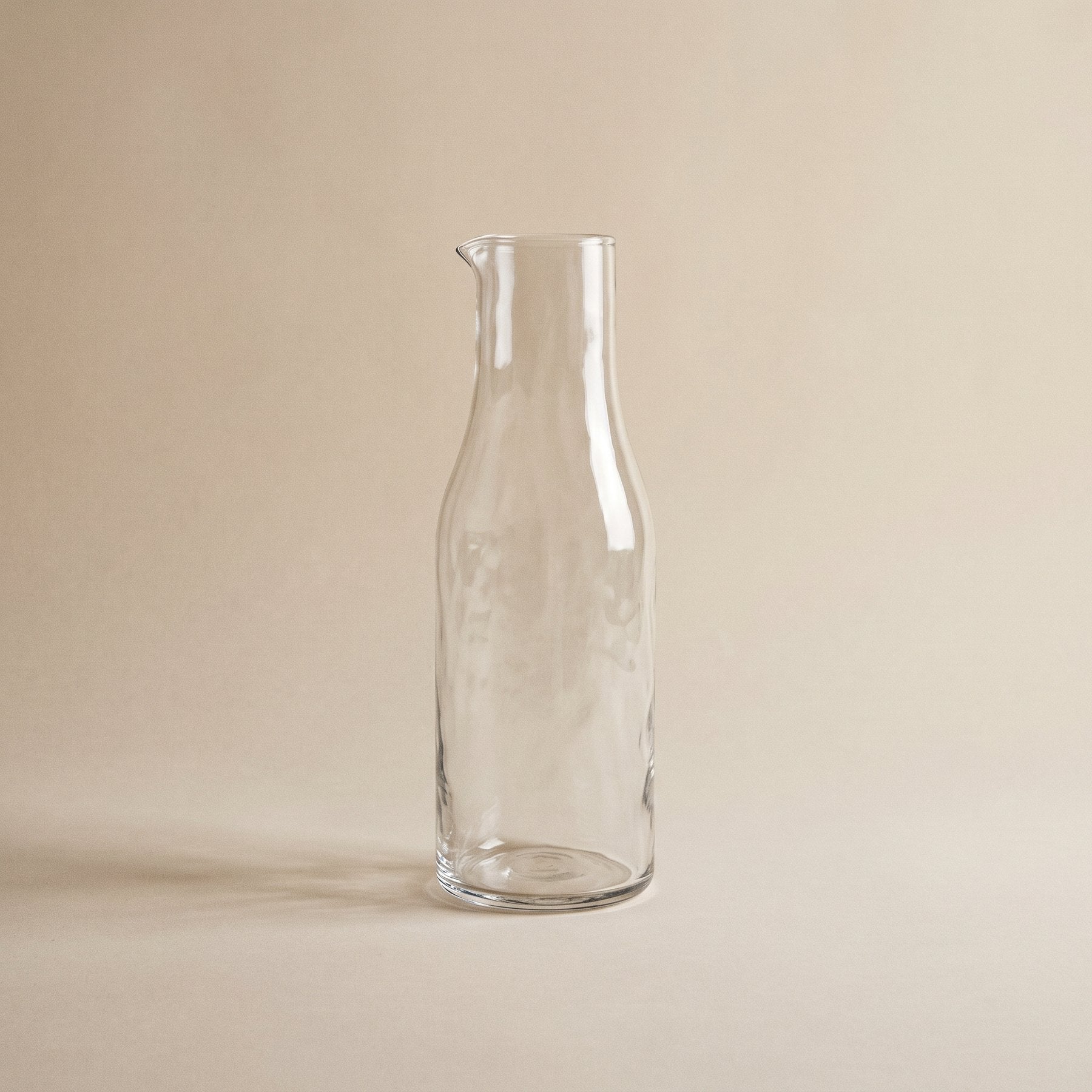 Hand-blown glass water carafe